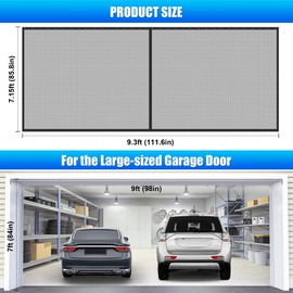Sliding Garage Door Screen 9x7FT for 1 Car Garage Doors, Magnetic Garage Screen Door with Track Closure, 16x7Ft Retractable Garage Door Screen(Patent has Been published)