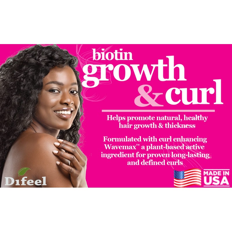 Difeel Biotin Growth & Curl Premium Hair Oil 7.1 oz.