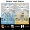 Surtime 44In Flush Mount Ceiling Fans with Lights and APP&Remote