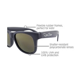 RuffleButts Kids Sunglasses Impact-Resistant Polycarbonate Lenses with 100% UVA/UVB Protection and Flexible BPA-Free Frames - Navy - 2-5T
