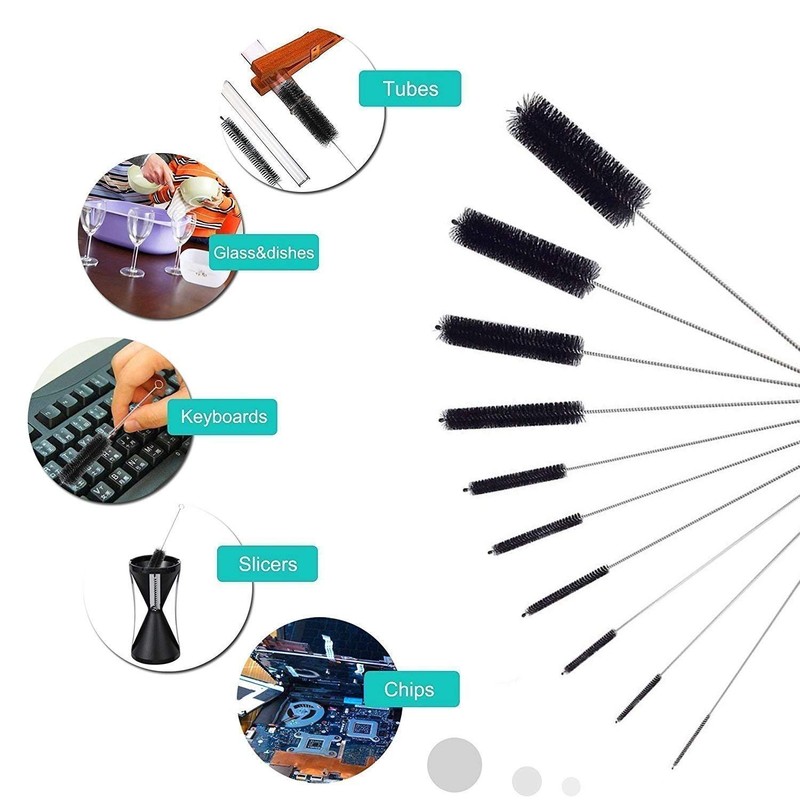 Onwon 10 Pcs Nylon Tube Brush Set Pipe Cleaning Nylon