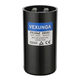 VEXUNGA 270-324 uF MFD 250 VAC 50/60 Hz Round Motor Start Capacitor CD60 Single Phase Capacitors for AC Motors Starting or Pool Pump or Well Pump