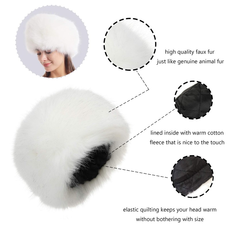 Soul Young, Women's Faux Fur Hat, Winter Hat, Warm Soft