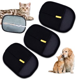 Cat Hair Remover Glove, Pack of 3 Double Sided Pet Grooming Gloves, Fur Magnet Glove, Antistatic Gloves for Dogs, for Pet Hair Removal, Grooming, for Smooth and Healthy Fur