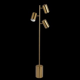 Harmony Brassed Gold Floor Lamp with Triple Spots Rotary Switch and Metal Block BaseColor: as Pic Color