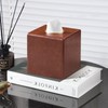 Square Tissue Box Cover, Luxury PU Leather Tissue Holder with