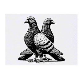 'Pigeon Friends' Temporary Tattoo - Water Resistant, Skin-Safe, Non-Toxic Transfer (TO00085425)