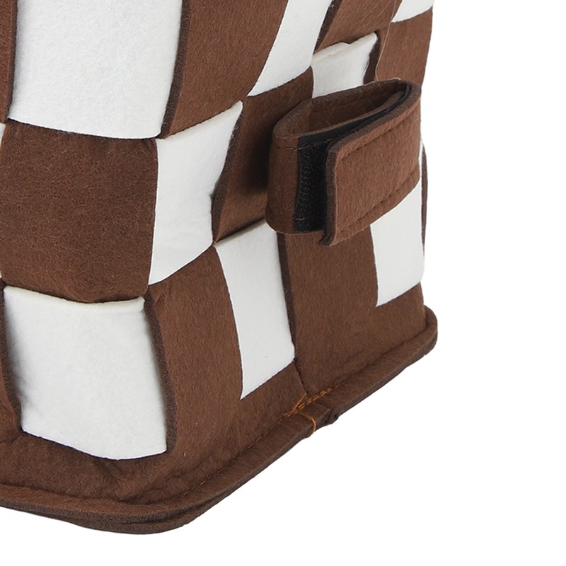 Felt Bicycle Basket Felt Cloth Foldable Detachable Brown and White