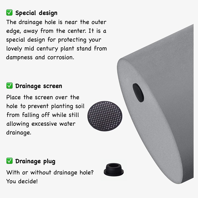 FaithLand 14" Plant Stand and 14" Gray Pot Bundle