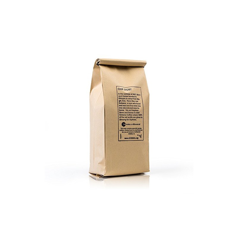 2lb Ethiopian Yirgacheffe Ground Coffee, Light Roast, 100% Arabica Specialty