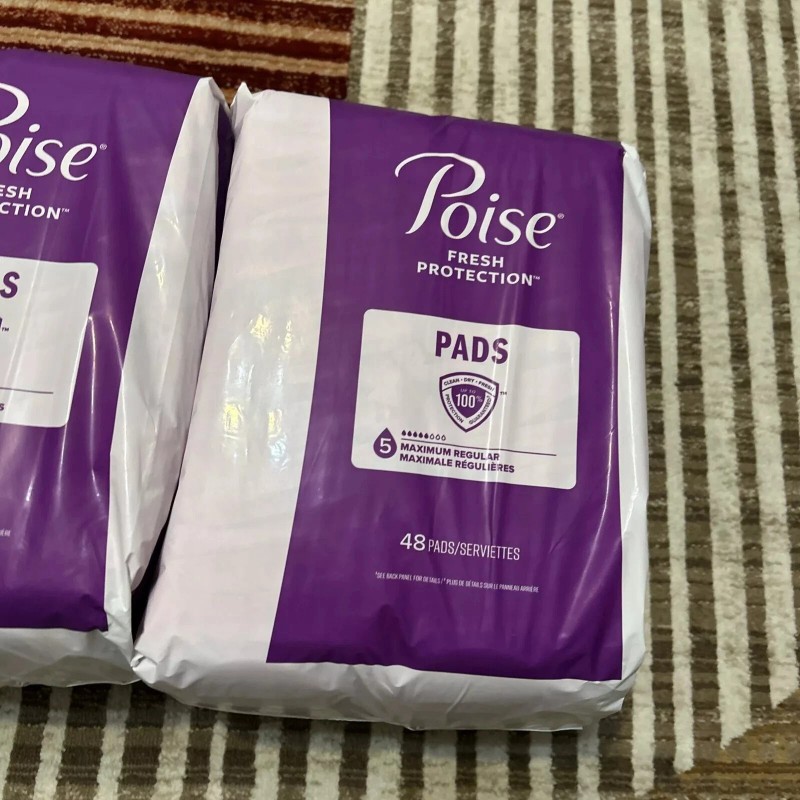 Poise Incontinence Pads for Women, 5 Drop, Maximum Absorbency, 96
