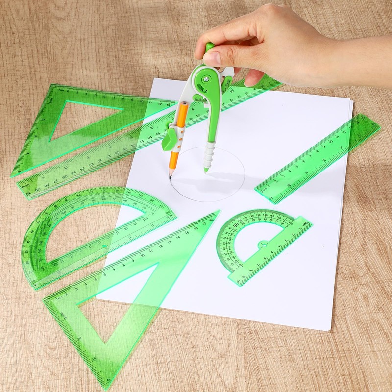 Zonon 1 Set Plastic Geometry Math Set 7 Pcs Includes