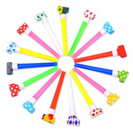 Doyime Cheer Whistles Blowback (Set of 20) Colorful Cute Kids Adults Toys Birthday New Year Event Party Decoration Props 11cm
