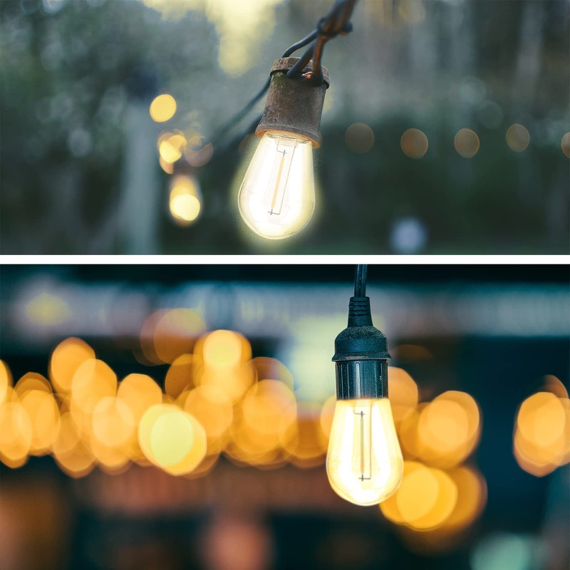 Leadleds 15 Pack S14 LED String Light Bulbs, Shatterproof Vintage