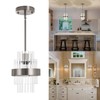 IkirourI Pendant Light Fixtures, 7inch Modern Glass Pendant Lighting, Brushed