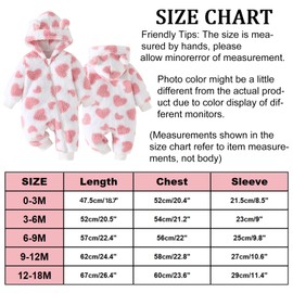 Yaopelky Newborn Baby Clothes Cute Bear Snowsuit Infant Fleece Hooded Romper Toddler One Piece Jumpsuit Bodysuits for Baby Girls (Pink, 0-3 Months)