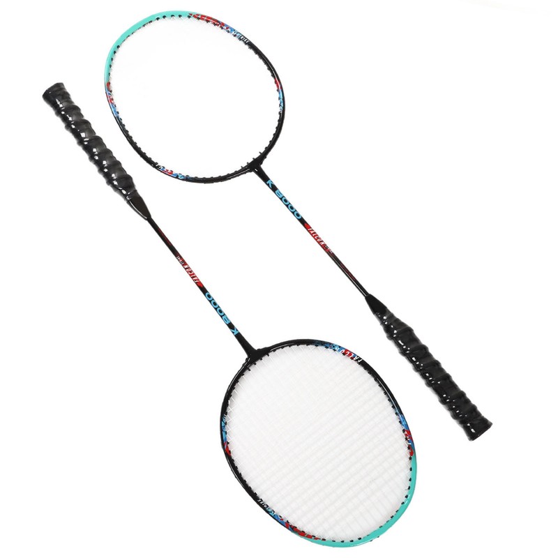 2PCS Badminton Rackets Iron Alloy Frame Integrated Shuttlecock Racquets for