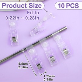 STSTR 10PCS Plastic Garden Flag Clips, Anti-Wind Flag Pole Clips to Hold Flag for Small Yard Flags, Mini Lawn Flag Holder Stoppers for Outside Flagpole (Clear)