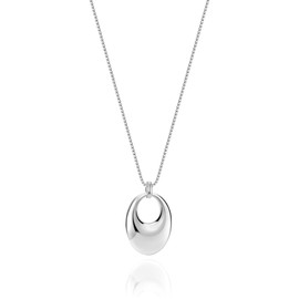 COBI 925 Sterling Silver Bean Necklaces for Women, Oval Pendant Necklace, Water Drop Statement Jewelry, Everyday Wear, Fashion & Trendy Accessories, Hypoallergenic, Ideal Gifts - Silver
