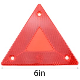 TAODAN 10PCS 6x5.2inch Red Plastic Safety Reflective Warning Sign Slow Moving Vehicle Triangle Safety Sign for Outdoor Trucks Car Golf Carts