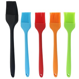 Waziaqoc 5 PCS Silicone Basting Pastry Brush, 5 Color Food Brush, Heat Resistant Cooking Brush for Baking Cooking BBQ Grill Spread Oil Butter Sauce, Dishwasher Safe