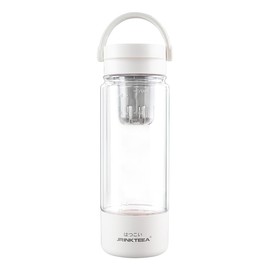 JRINKTEEA BPA Free, Large Capacity Plastic Tumbler, 27.6 fl oz (800 ml), Includes Tea Strainer, Tritan, For Travel, Comes with Separate Bottom, Lightweight, Portable, Office & Outdoor Use, Great Gift (White)
