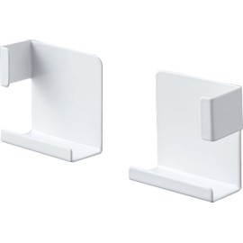 Yamazaki 4986 Magnetic Tablet Holder, Plate, White, Approx. W 2.0 x D 1.0 x H 2.0 inches (5.2 x 2.5 x 5 cm), Size-Adjustable Holder, Compatible with Various Sizes