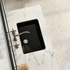 SmartSylva 21" Black Undermount Bathroom Sink, Rectangular Porcelain Ceramic Lavatory