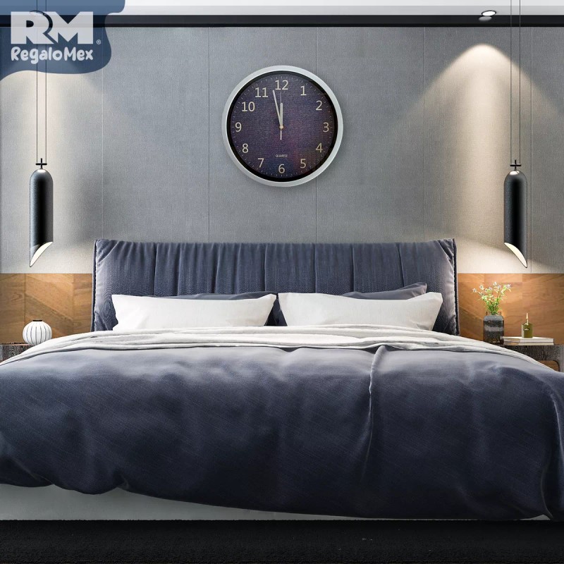 Rm Regalomex Reloj Análogo De Pared Plástico Diseño Tela