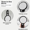 Jaasuee Black Magnifying Handheld Mirror Double Sided, 1X & 15X