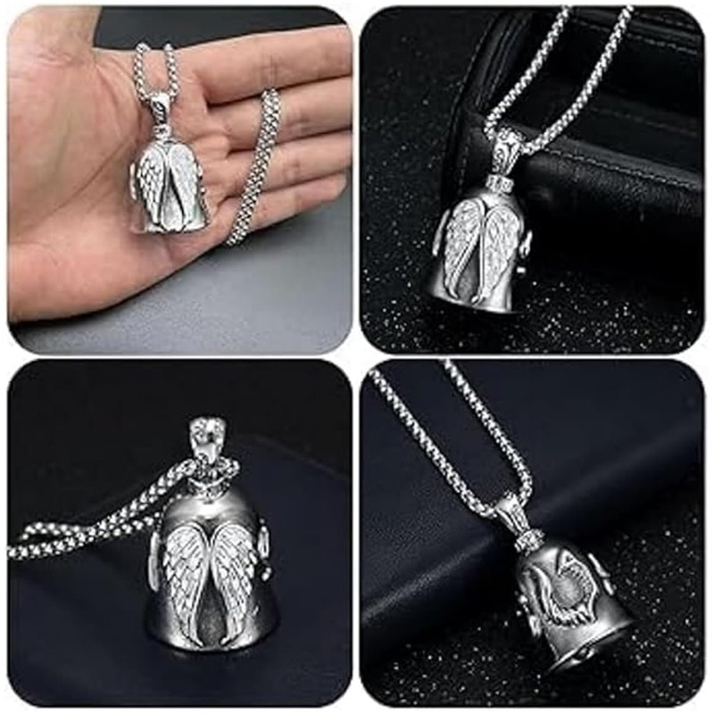 FNSIGHD Guardian Bell for Motorbikes,Outdoor Riding Stainless Steel Angel Guardian