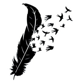 Fake Tattoo Feather - Temporalis® | Temporary Tattoos for Adults - EU Certified Cosmetics, Vegan & Waterproof - Lasts 1 to 2 Weeks [Feather and Flying Birds]