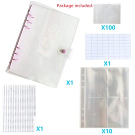 pigpigboss Diamond Painting Beads Storage Book Diamond Painting Storage Book Binder with Pockets, Self-sealing Bags Clear Loose Leaf Organizer DIY Diamond Painting Accessories Tools