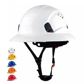 Zoleker Full Brim Hard Hat Vented Construction Safety Helmet,ANSI Z89.1-2014 Type 1 Adjustable Cool Vent ABS Work Hardhat for Men&Women 6 Point Adjustable Ratchet
