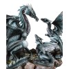 Family Set of Midnight Storm Dragon Statue 8" Height Fantasy