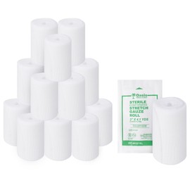 Oasis Conforming Stretch Gauze Bandage, 96 Rolls | Sterile Latex Free Rolled Gauze, Bandage Rolls for Effective Wound Care & Comfort (3" x 4.1 Yards)