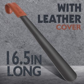 ZOMAKE Shoe Horn Long Handle for Seniors, Metal Long Shoehorn for Boots,16.5" Extra Long Shoe Horn for Men Women Kids