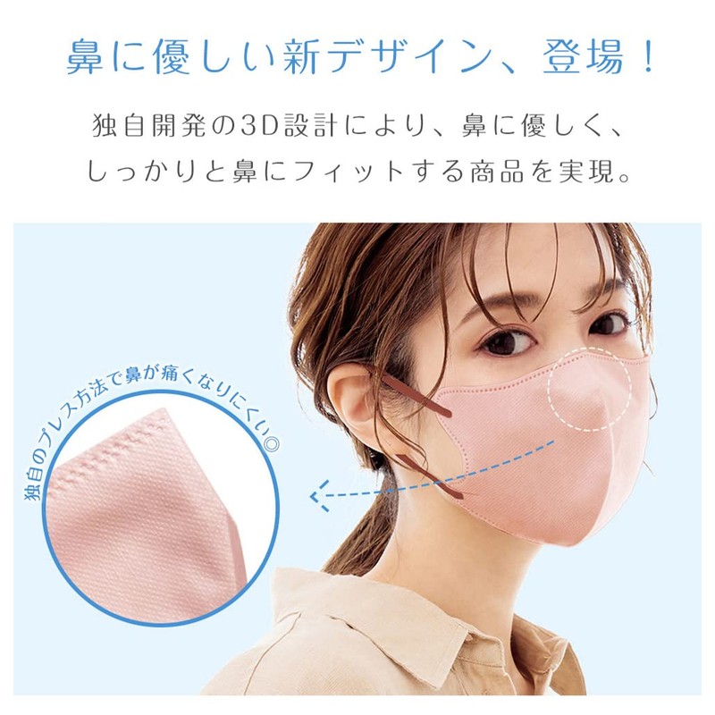 [Being] 【2022-06夏用冷感】 cicibella３Dマスク 夏用マスク 薄い 立体マスク 不織布 血色マスク バイカラー マスク