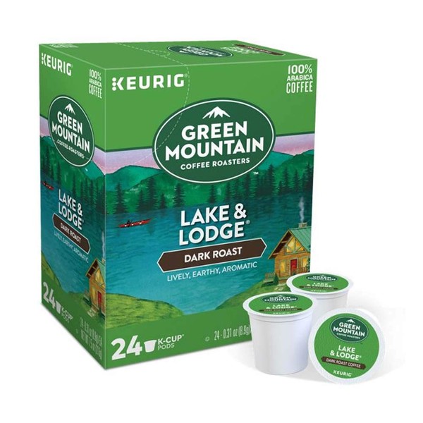 Keurig Coffee Pods K-Cups 16 / 18 / 22 / 24 Count Capsules ALL BRANDS / FLAVORS (24 Pods Green Mountain - Lake & Lodge)