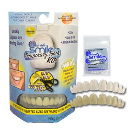Instant Smile Temporary Tooth Kit DELUXE... 3 SHADES of Temporary Teeth Included! Replace a missing tooth in minutes!