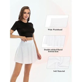 Century Star Falda de patinadora plisada elástica para mujer, uniforme escolar, línea A, minifalda corta, Azul profundo, M