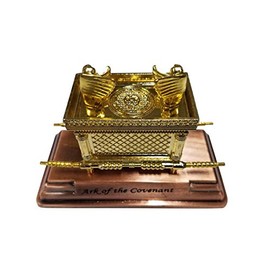 Statue Ark of The Covenant & Testimony Replica on Copper Base from Israel