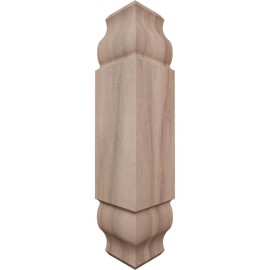 1 1/8"W x 5 3/32"H x 1 1/8"P Americraft Solid Hardwood Stain Grade Universal Baseboard Inside Corner Block for Chair Rail Profiles up to 2 9/16"H x 1 1/8"P, Walnut