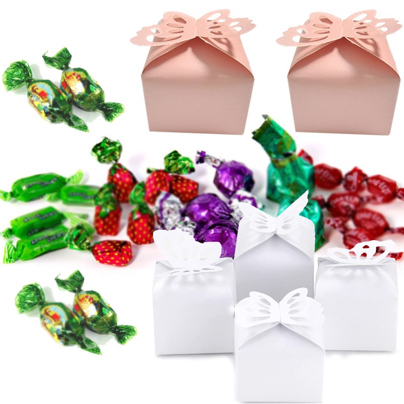 Pack of 50 Butterfly Candy Boxes, Butterfly Gift Box, Small,