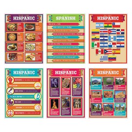 Fun Express Hispanic Heritage Posters - Classroom Educational Decor - 6 Pieces