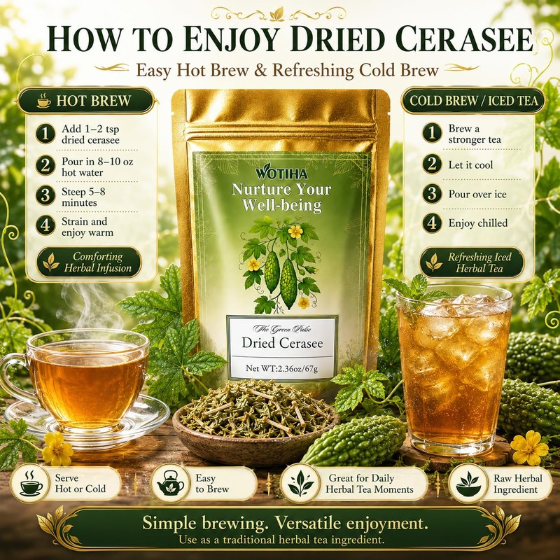 WOTIHA Cerasee Tea 67g/2.36oz - Natural Dried Bitter Melon Leaves,