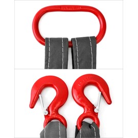 QWORK 2 Pack Two Leg Bridle Web Sling, 5Ft 6613lb Capacity Steel Sling, Nylon Bridle Sling, Heavy Duty Rigging Strap with Eye Hook