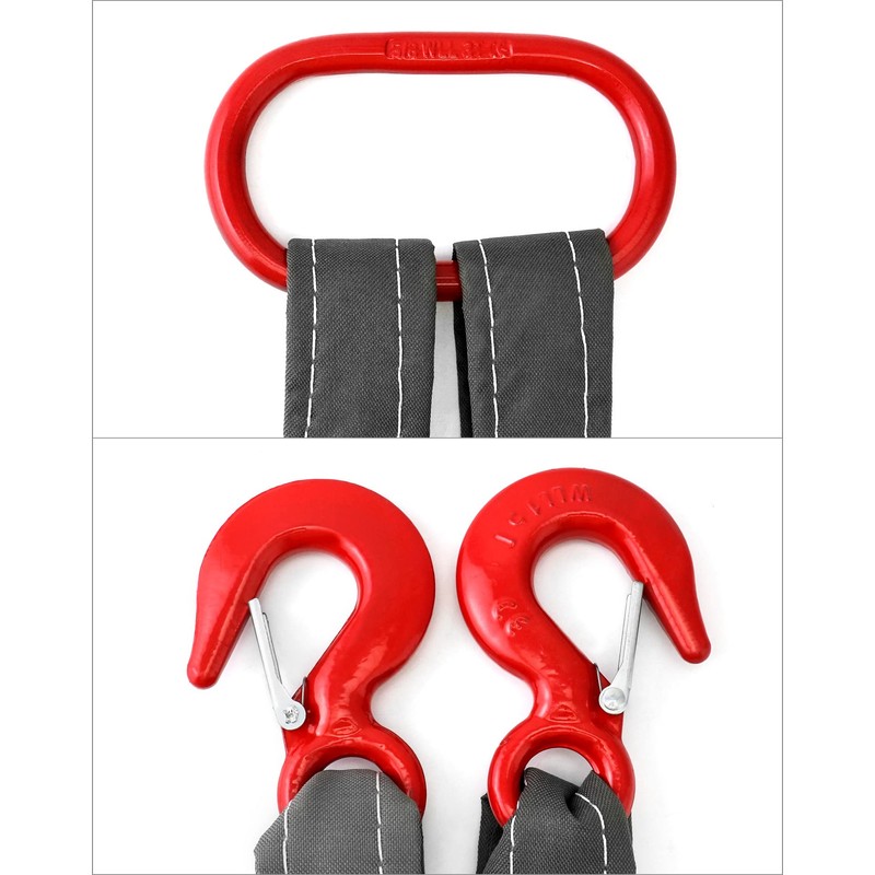 QWORK 2 Pack Two Leg Bridle Web Sling, 5Ft 6613lb