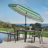 CorLiving 10ft Round Tilting Green and White Patio Umbrella