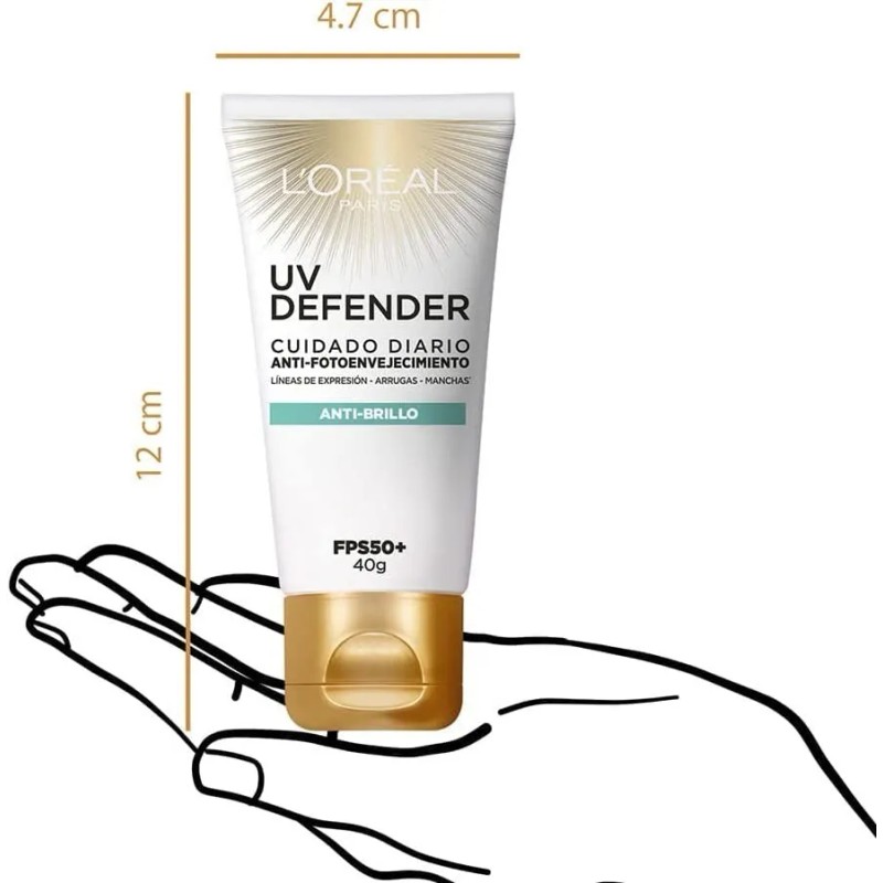 Crema Facial Loreal Protectora Fps50 Color Anti Brillo